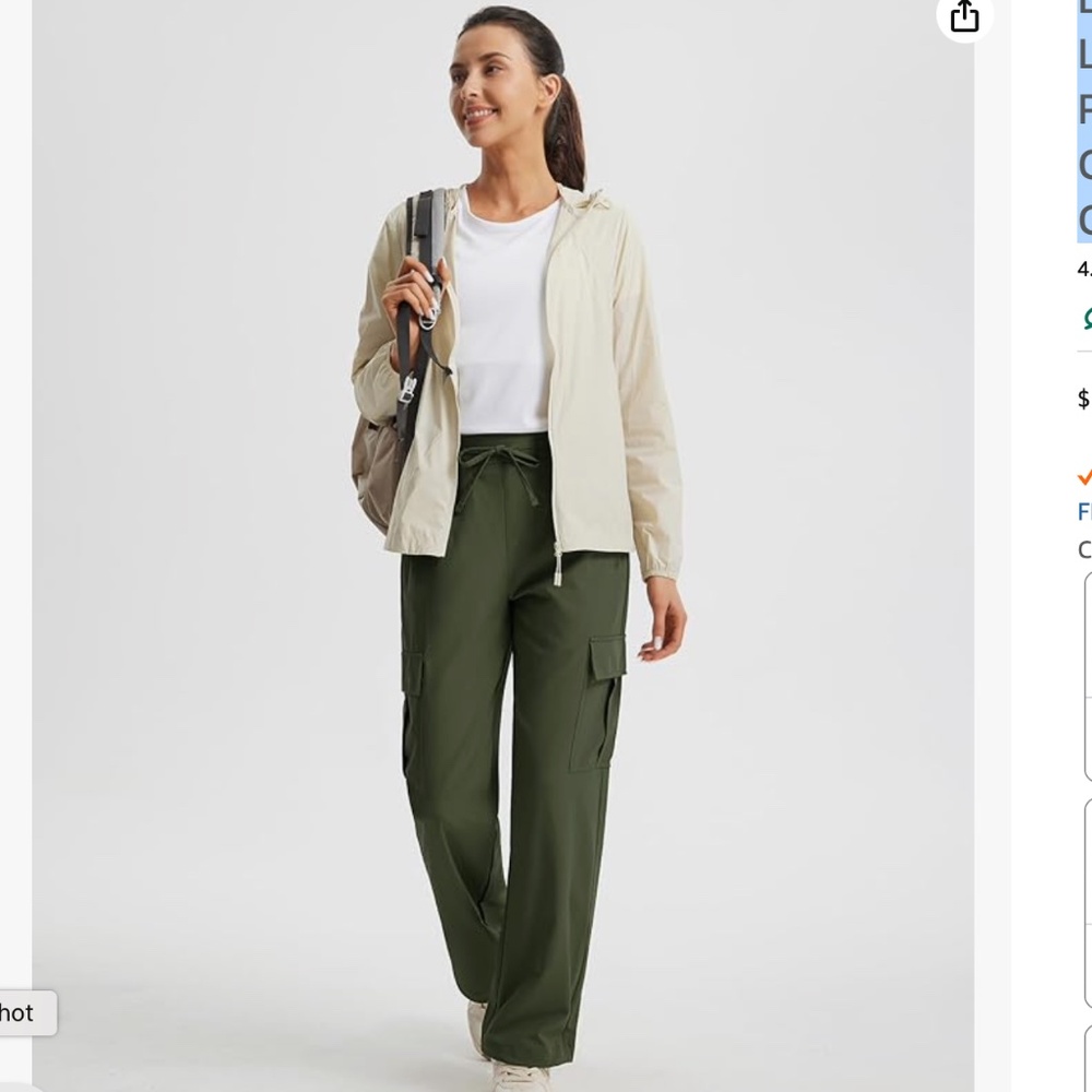 Libin Women's Hiking Pants Lightweight Quick Dry Cargo Pants